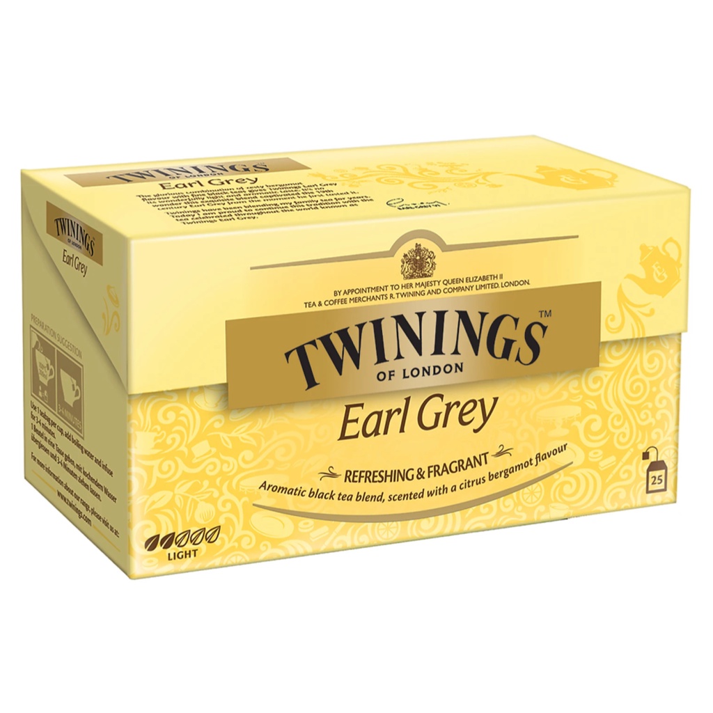 Trà Đen Bá Tước, Earl Grey Tea, Black Tea with Bergamot Flavour, 25 Túi Trà (50g) - TWININGS