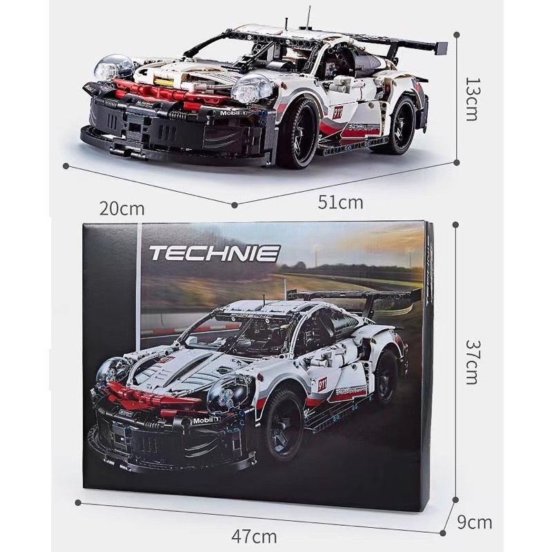 Mô hình Lắp ráp xe POSCHE 911 tỷ lệ 1:10 với hơn 1580+ pcs