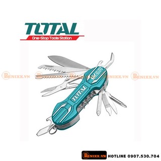 Bộ dao phượt đa năng bỏ túi 15 chức năng TOTAL THMFK0156 dao sinh tồn đồ phượt cắt gọt khui nước ngọt cưa gỗ vặn vít