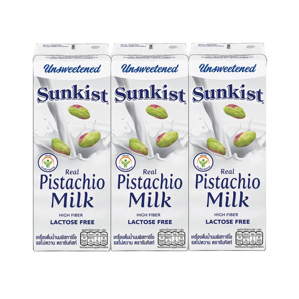 (COMBO 2 Lốc) Sữa Hạt Dẻ Cười Không Đường, Real Pistachio Milk, Unsweetened, Lactose Free, 3 Hộp (540ml) - SUNKIST