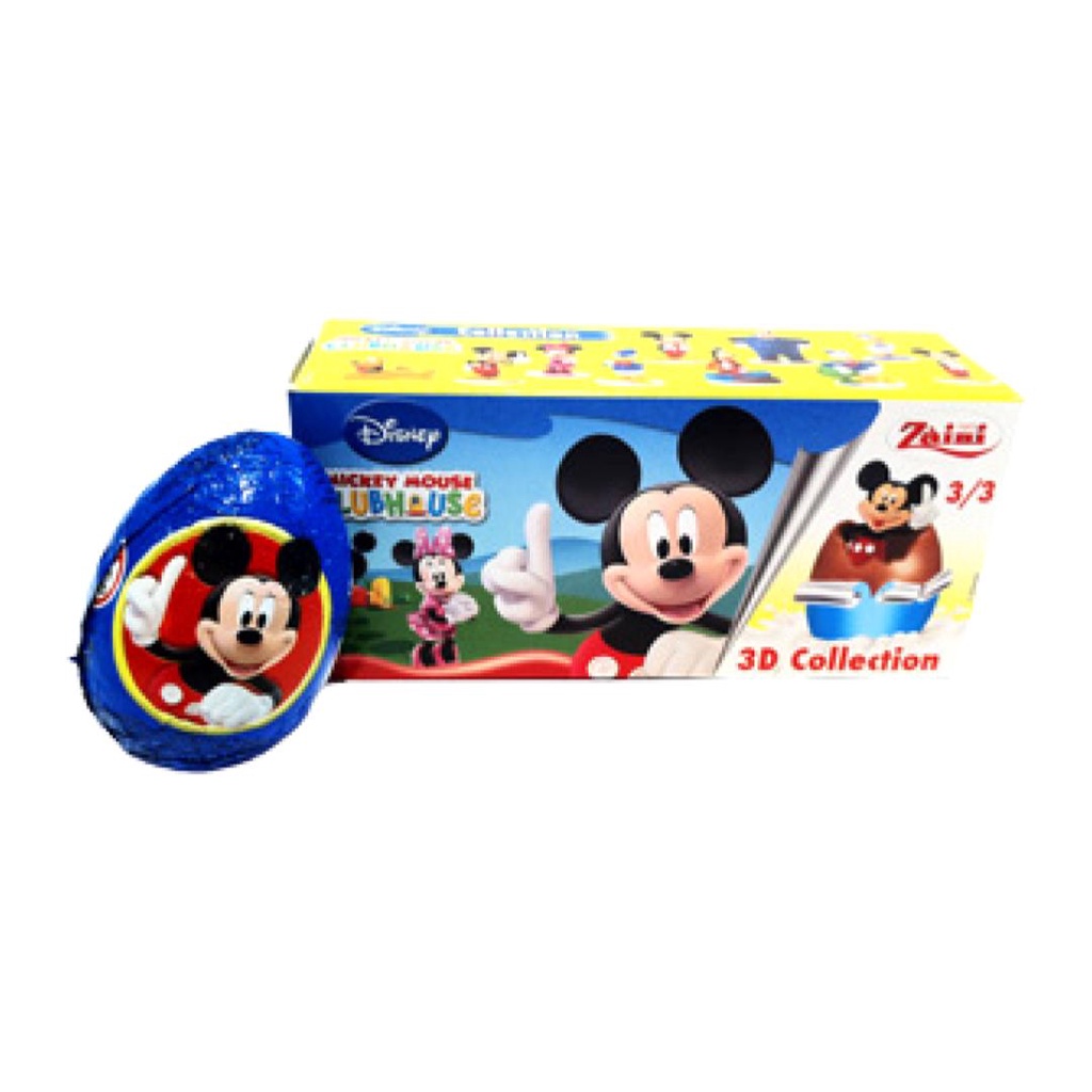 (Ship2h) Socola Trứng Đồ Chơi, Disney Mickey Mouse Clubhouse, Milk Chocolate Eggs with a Surprise, 3 Trứng (60g) - ZAINI