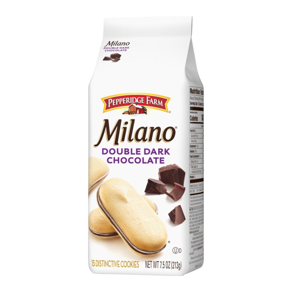 Bánh Quy Socola, Milano, Double Chocolate Cookies, 7.5 oz (213g) - PEPPERIDGE FARM