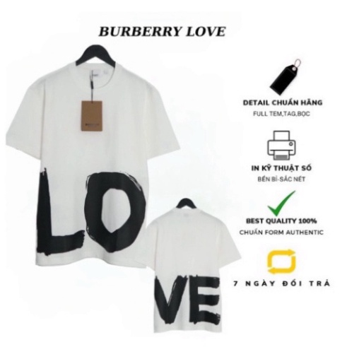 Áo thun tay lỡ Burberry nam nữ chữ LOVE 5D Áo phông đôi đẹp Burberry LOVE phong cách Luxury đen trắng vải cotton AT2 | BigBuy360 - bigbuy360.vn