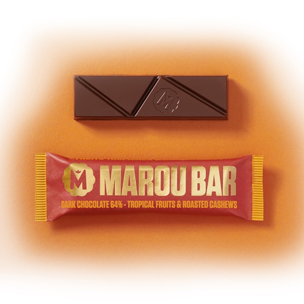 Socola Đen 64% Vị Trái Cây Nhiệt Đới & Hạt Điều Rang, Marou Bar, Dark Chocolate 64% - MAROU