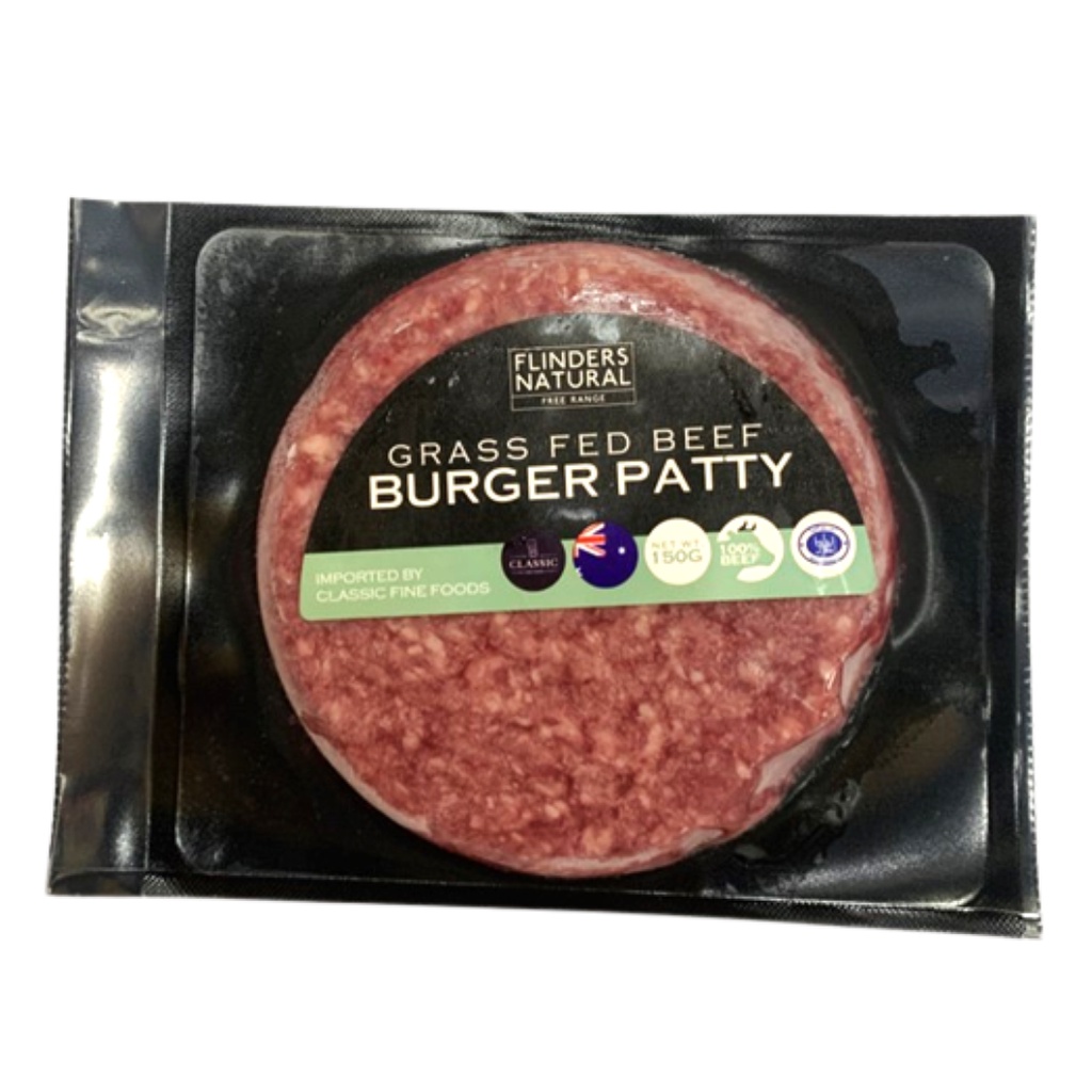 (Ship2h) Thịt Bò Burger, Grass Fed Beef Burger Patty (150g) - FLINDERS NATURAL