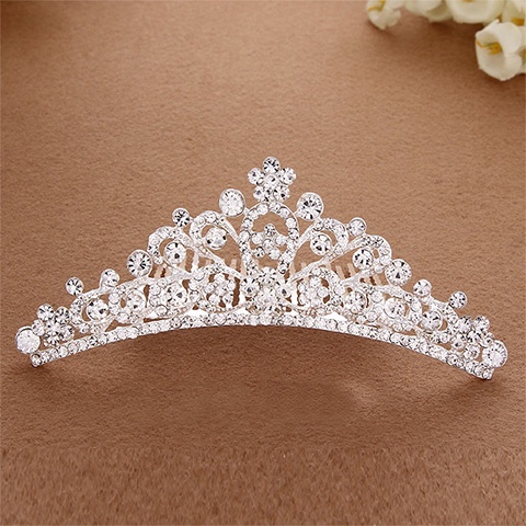 Vương Miện Cài Tóc Đính Pha Lê Phong Cách Hàn Quốc Cho Bé Gái