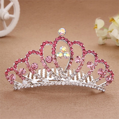 Vương Miện Cài Tóc Đính Pha Lê Phong Cách Hàn Quốc Cho Bé Gái