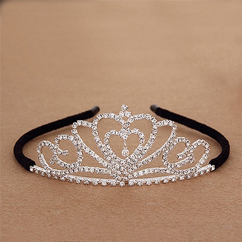 Vương Miện Cài Tóc Đính Pha Lê Phong Cách Hàn Quốc Cho Bé Gái