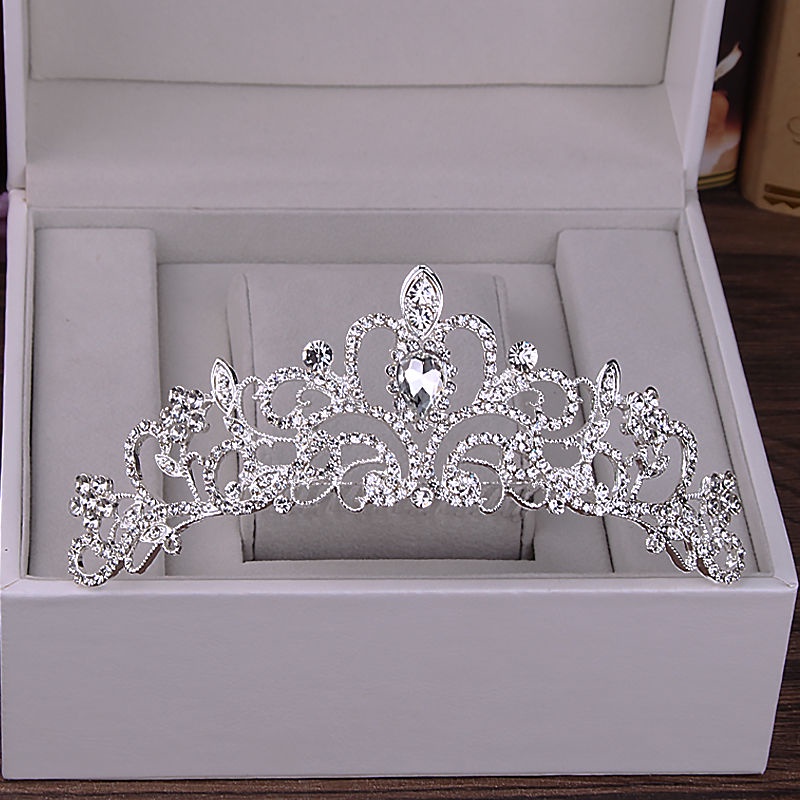 Vương Miện Cài Tóc Đính Kim Cương Giả Kiểu Hàn Quốc Cho Cô Dâu