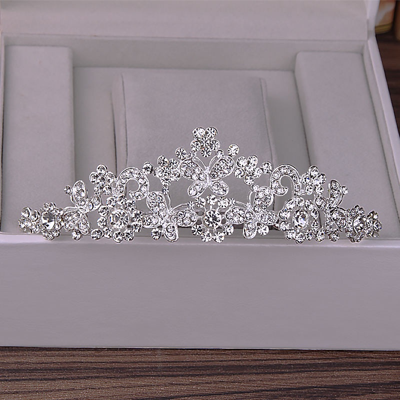 Vương Miện Cài Tóc Đính Kim Cương Giả Kiểu Hàn Quốc Cho Cô Dâu