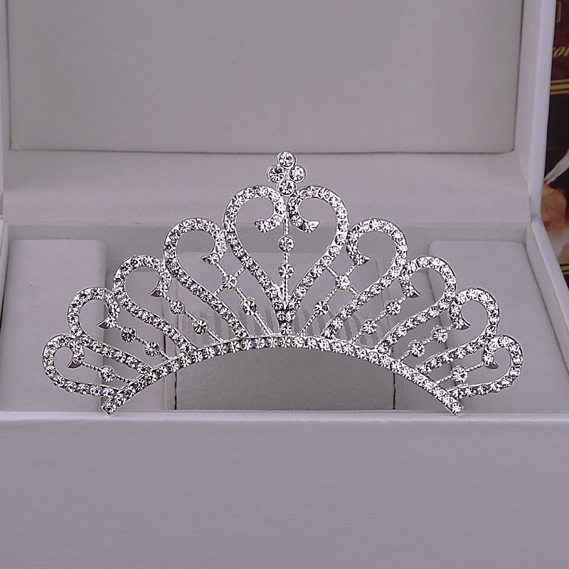 Vương Miện Cài Tóc Đính Kim Cương Giả Kiểu Hàn Quốc Cho Cô Dâu