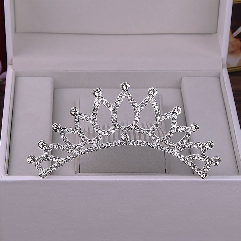 Vương Miện Cài Tóc Đính Kim Cương Giả Kiểu Hàn Quốc Cho Cô Dâu