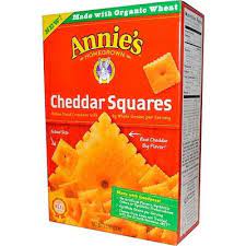Bánh Quy Giòn Phô Mai, Organic Cheddar Squares, Baked Snack Crackers, 7.5 oz (213g) - ANNIES HOMEGROWN