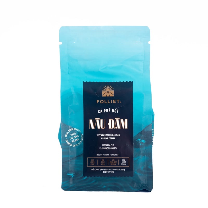 (COMBO 2 Gói) Cà Phê Bột Nâu Đậm, Vietnam Legend Nau Dam, Ground Coffee Flavoured Robusta (250g) - FOLLIET
