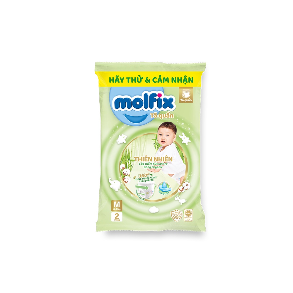 [Gift] Mẫu thử Tã bỉm quần Molfix thiên nhiên M