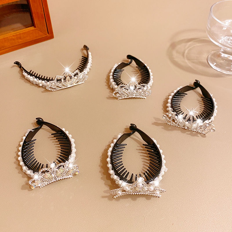 Cài Tóc Hình Vương Miện Đính Pha Lê Nhân Tạo Thời Trang Mùa Hè Cho Bé Gái