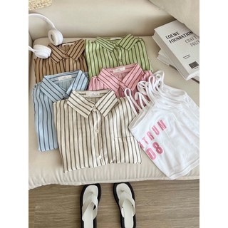 Set áo sơ mi kẻ kèm 2 dây Centrun