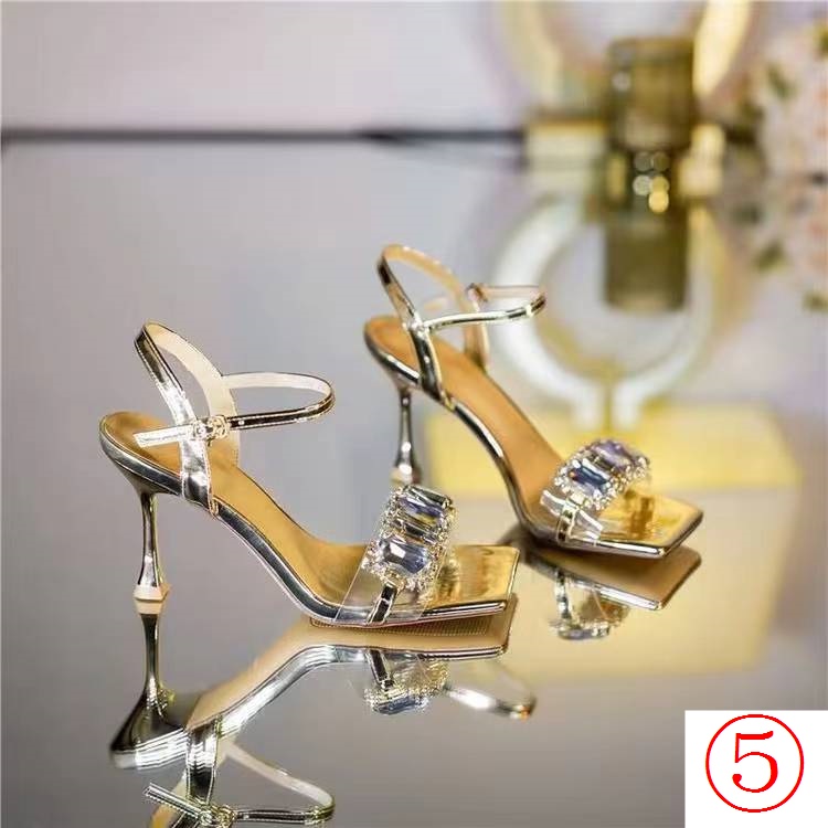 Sandal Cao Gót Màu Bạc Phong Cách Thời Trang Mùa Hè Pháp Hàng Mới 2023
