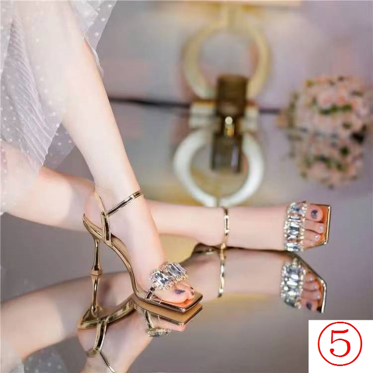 Sandal Cao Gót Màu Bạc Phong Cách Thời Trang Mùa Hè Pháp Hàng Mới 2023