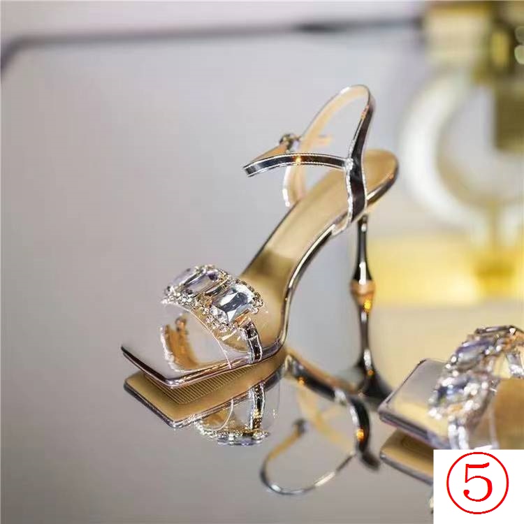 Sandal Cao Gót Màu Bạc Phong Cách Thời Trang Mùa Hè Pháp Hàng Mới 2023