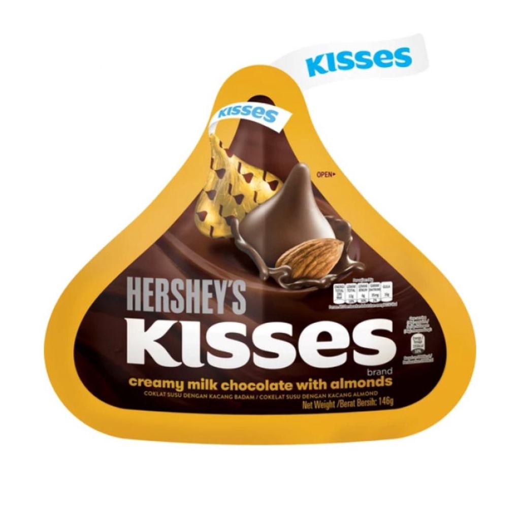 Socola Kem Sữa Hạnh Nhân, Kisses, Creamy Milk Chocolate with Almonds  - HERSHEY'S
