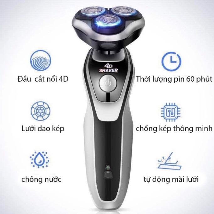 Máy cạo râu SK1588 3 in 1 thông minh , chống nước cao cấp - Máy Cạo Râu 3 in 1 Tiện Lợi Dễ Sử Dụng