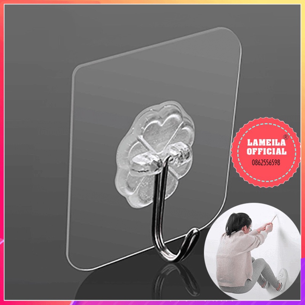 Miếng dán dính tường móc treo đồ siêu dính siêu bền siêu rẻ - Móc Dán Tường Siêu Dính Giá Mềm Như Bún