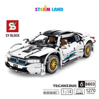 Đồ chơi lắp ráp xe thể thao bmw i8 – sy block 8603