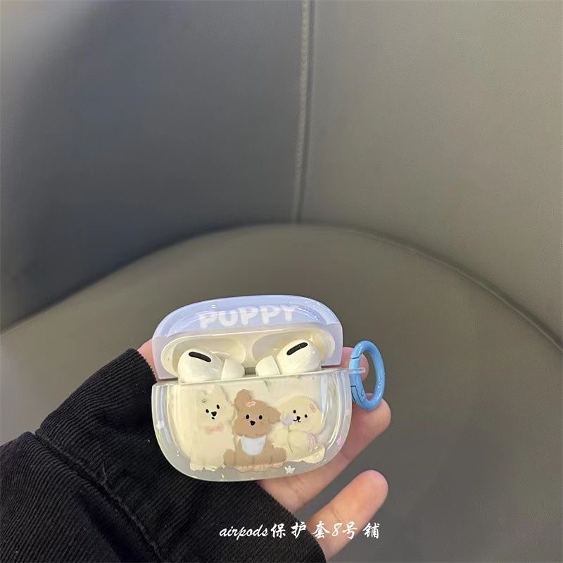 Vỏ Bảo Vệ Hộp Sạc Tai Nghe Bluetooth Không Dây airpods pro1 Apple Hình Chú Cún Nhỏ Dễ Thương
