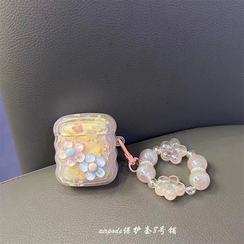 Vỏ Bảo Vệ Hộp Sạc Tai Nghe Bluetooth Không Dây airpods pro1 / 2 / 3 Họa Tiết Hoa Nhỏ Xinh Thời Trang Mùa Hè