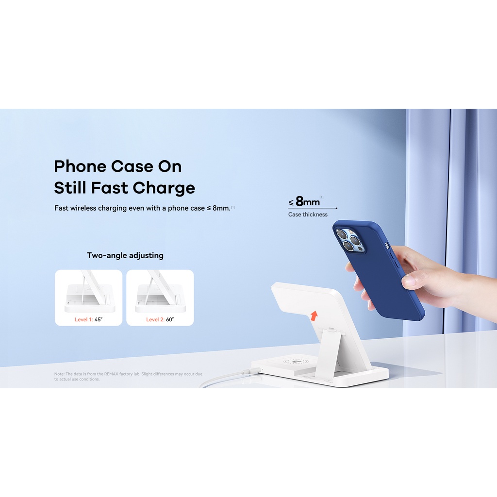 Đế Sạc Không Dây REMAX W60 22w 3in 1 Sạc Cùng Lúc Nhiều Thiết Bị điện thoại , Đồng Hồ , Tai Nghe