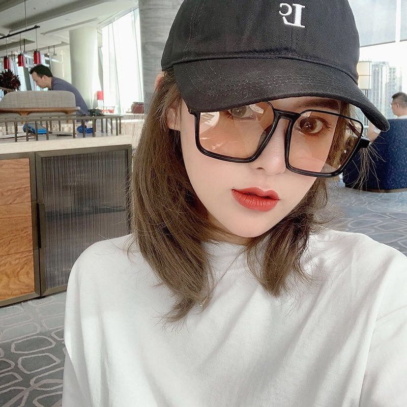 Kính Mát Gọng Vuông Siêu Lớn Phong Cách Hàn Quốc Thời Trang Cho Nữ