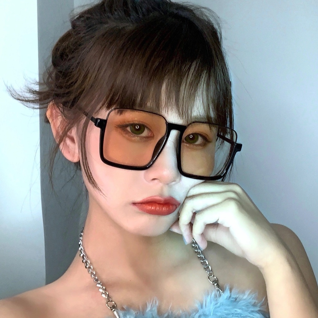 Kính Mát Gọng Vuông Siêu Lớn Phong Cách Hàn Quốc Thời Trang Cho Nữ