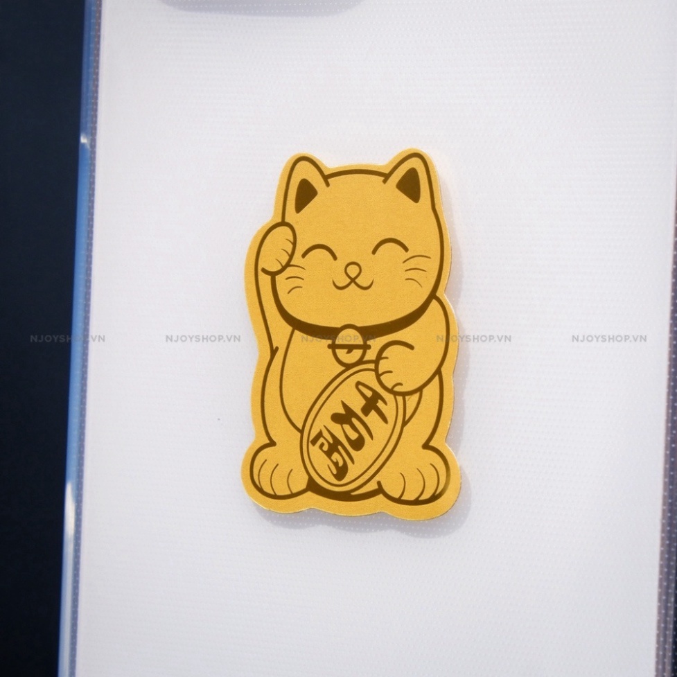 Miếng Dán Sticker Mèo Thần Tài Linh Vật May Mắn Thu Hút Tài Lộc balu