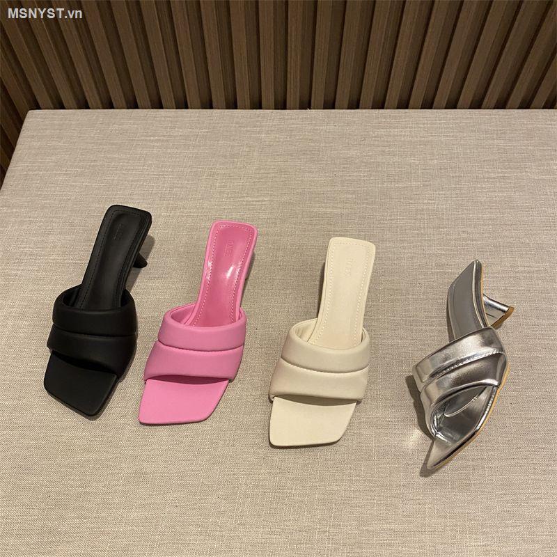Dép Sandal Cao Gót Mũi Vuông Hở Ngón Thời Trang Mùa Hè Hàn Quốc 2023 Dành Cho Bạn Nữ