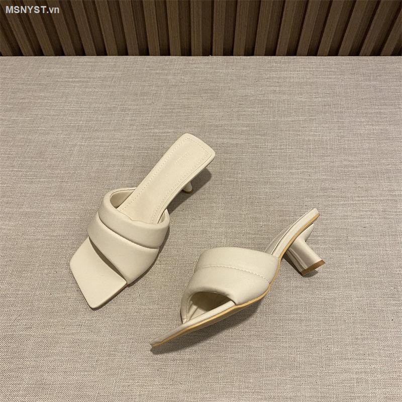 Dép Sandal Cao Gót Mũi Vuông Hở Ngón Thời Trang Mùa Hè Hàn Quốc 2023 Dành Cho Bạn Nữ