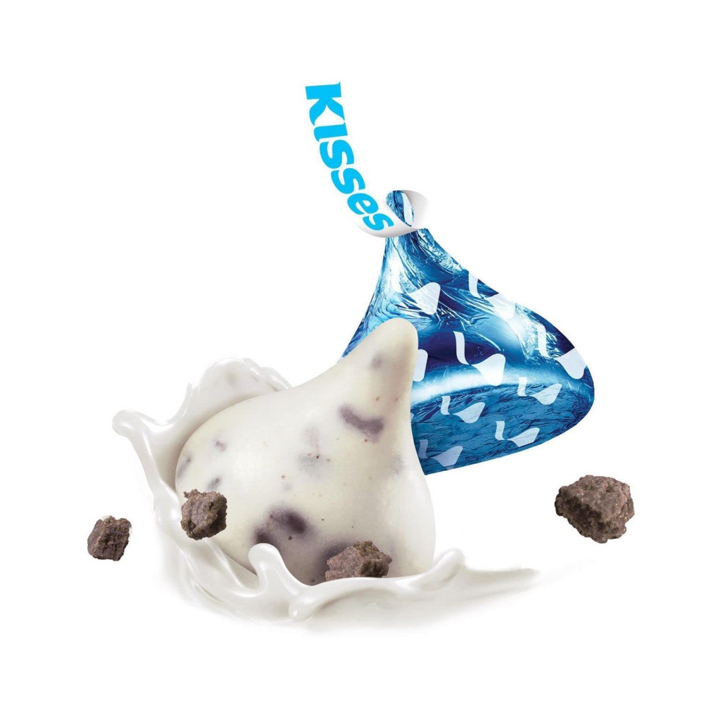 (Ship2h) Socola Trắng, Kisses, Cookies n Creme, White Chocolate with Cookie Bits (146g) - HERSHEY'S