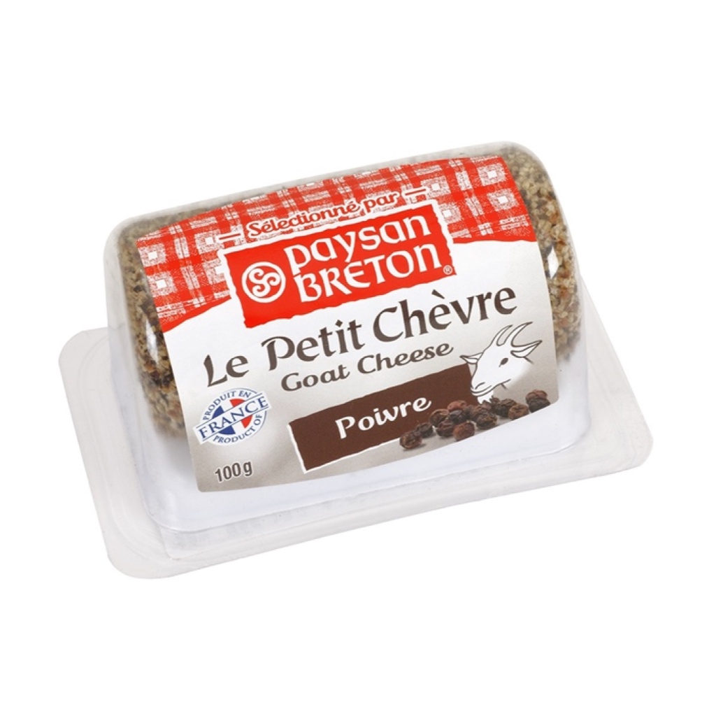 (Ship2h) Phô Mai Dê với Tiêu Đen, Le Petit Chevre, Goat Cheese, Poivre (100g) - PAYSAN BRETON