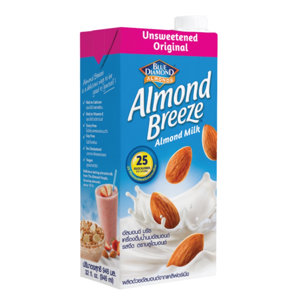 Sữa Hạnh Nhân Không Đường, Almond Breeze, Almond Milk, Unsweetened Original (946m)