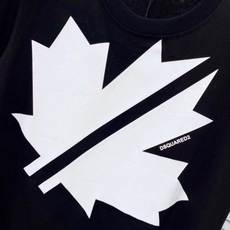 Áo phông nam nữ Premium Cotton in hình logo lá chữ DSQ2, Áo thun cộc tay cổ tròn kiểu dáng unisex chất vải dày dặn | BigBuy360 - bigbuy360.vn