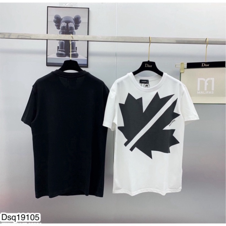 Áo phông nam nữ Premium Cotton in hình logo lá chữ DSQ2, Áo thun cộc tay cổ tròn kiểu dáng unisex chất vải dày dặn | BigBuy360 - bigbuy360.vn