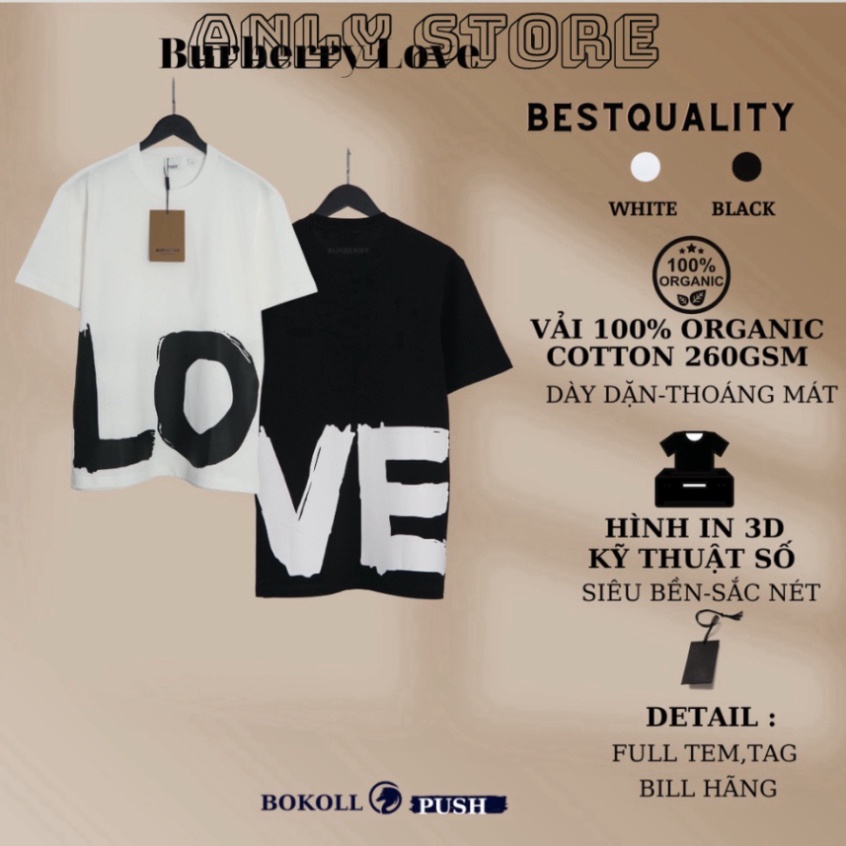 Áo Thun Burberry nữ LOVE,Áo Thun Burberry nam LOVE phong cách luxury, Áo đôi chất cotton phong cách unisex[MinMin_store] | BigBuy360 - bigbuy360.vn