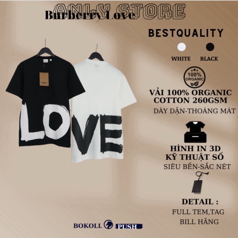 Áo Thun Burberry nữ LOVE,Áo Thun Burberry nam LOVE phong cách luxury, Áo đôi chất cotton phong cách unisex[MinMin_store] | BigBuy360 - bigbuy360.vn