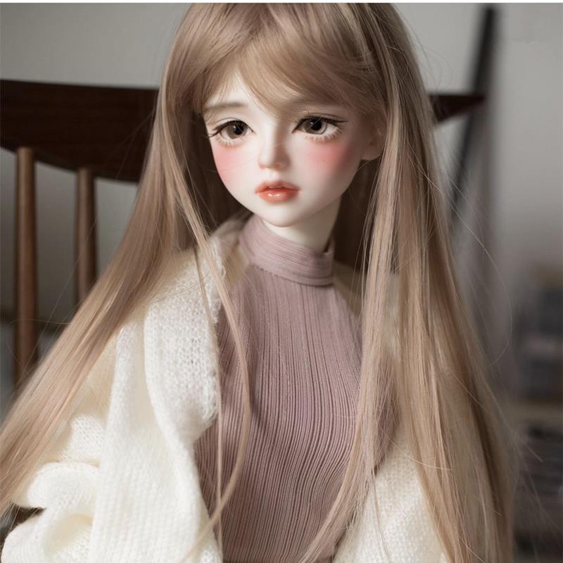 Tóc Giả Búp Bê 60cm bjd 346 Điểm Xoăn Dài Màu Hồng / Xanh Dương Gradient 5.16