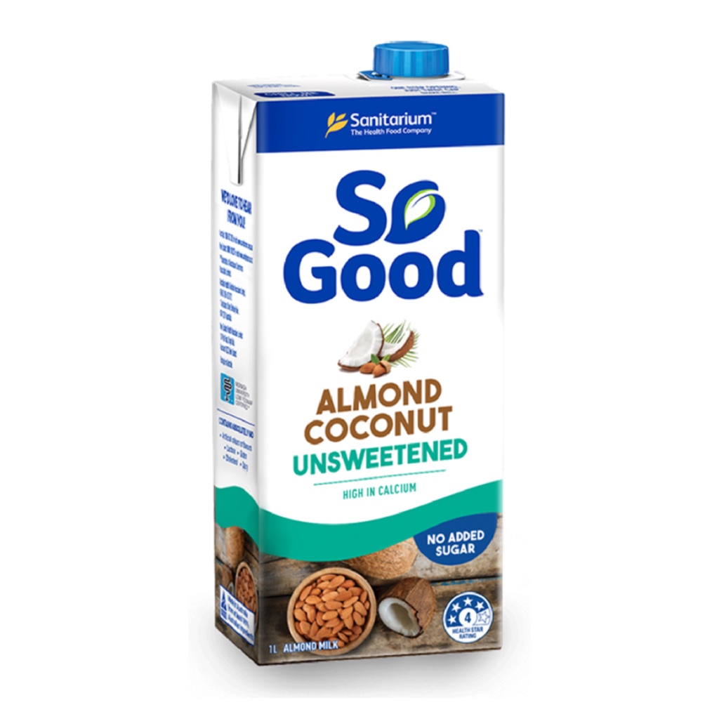 Sữa Hạnh Nhân Dừa Không Đường, So Good, Almond Coconut Milk, Unsweetened (1L) - SANITARIUM