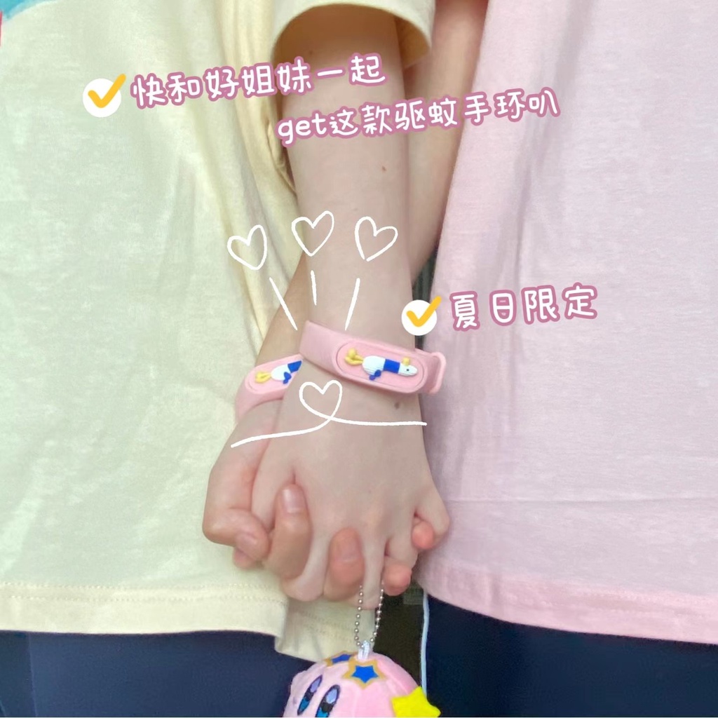 Vòng Đeo Tay Đuổi Muỗi Họa Tiết Hoạt Hình Màu Dạ Quang Thời Trang Mùa Hè Xinh Xắn Cho Bé Gái