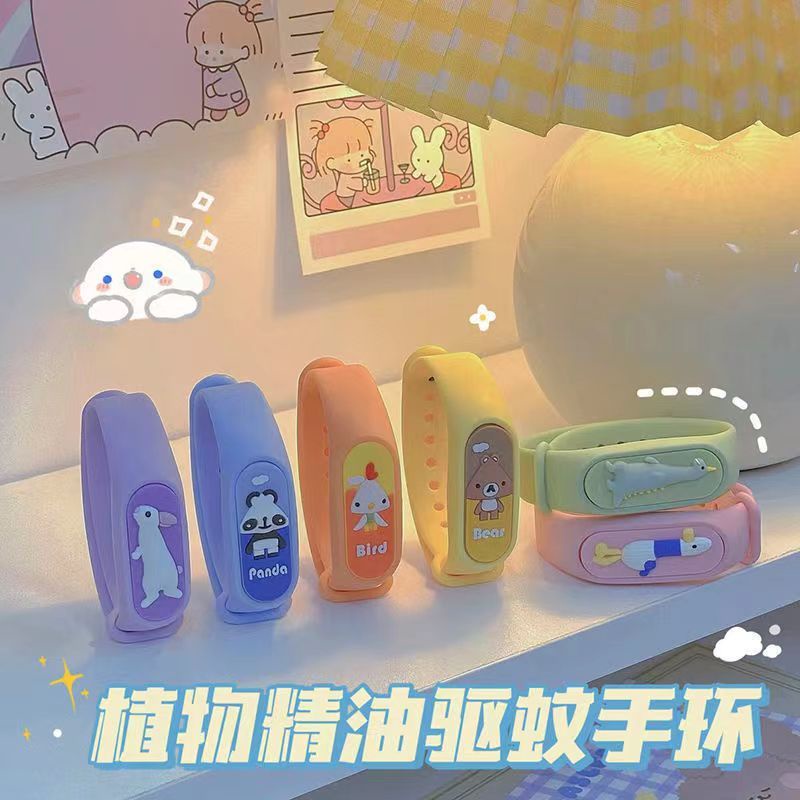 Vòng Đeo Tay Đuổi Muỗi Họa Tiết Hoạt Hình Màu Dạ Quang Thời Trang Mùa Hè Xinh Xắn Cho Bé Gái