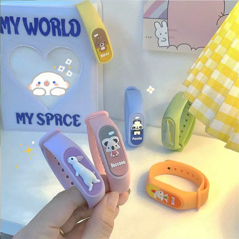 Vòng Đeo Tay Đuổi Muỗi Họa Tiết Hoạt Hình Màu Dạ Quang Thời Trang Mùa Hè Xinh Xắn Cho Bé Gái