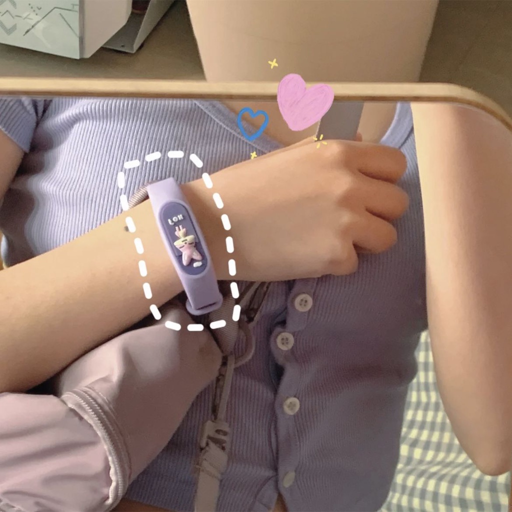 Vòng Đeo Tay Đuổi Muỗi Họa Tiết Hoạt Hình Màu Dạ Quang Thời Trang Mùa Hè Xinh Xắn Cho Bé Gái