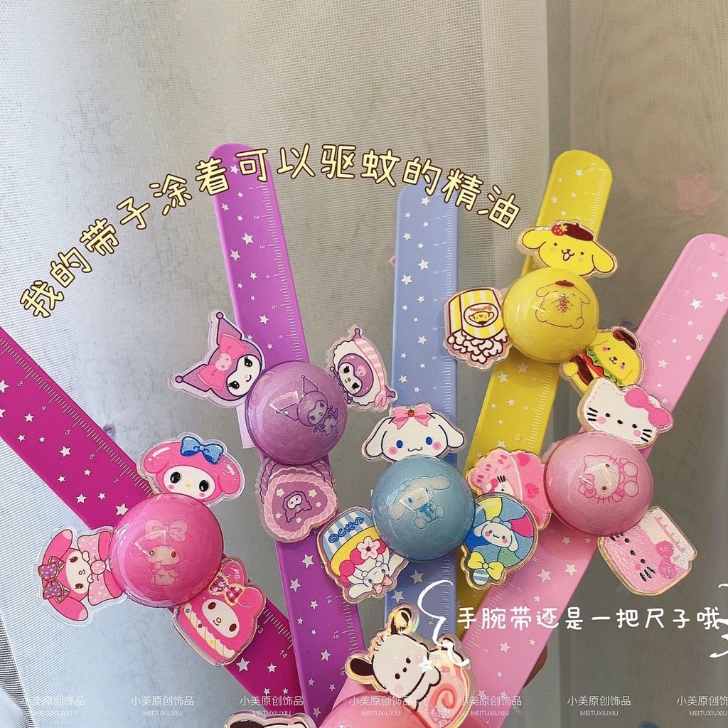 SANRIO Vòng Đeo Tay Đuổi Muỗi Hình Chú Chó Cinnamon Dạ Quang Dễ Thương